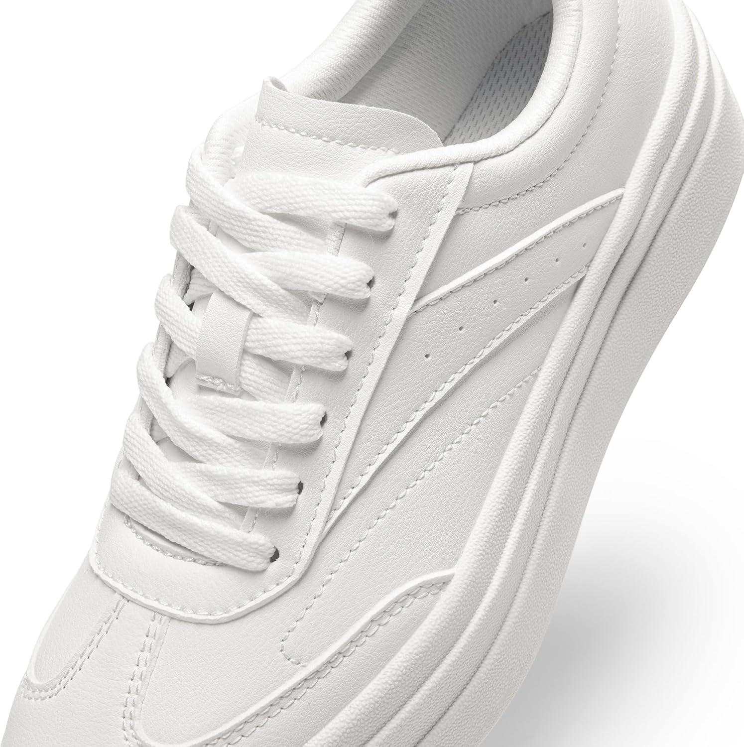 imageDREAM PAIRS Womens Platform Sneakers Walking Val Tennis LaceUp Comfortable Casual Fashion Sneakers ShoesWhite