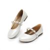 DREAM PAIRS Girls Mary Jane Dress Shoes Ballerina Flats for Wedding, Party (Toddler/Little Kid/Big Kid)(Ivory W)
