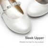 DREAM PAIRS Girls Mary Jane Dress Shoes Ballerina Flats for Wedding, Party (Toddler/Little Kid/Big Kid)(Ivory W)
