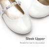 DREAM PAIRS Girls Mary Jane Dress Shoes Ballerina Flats for Wedding, Party (Toddler/Little Kid/Big Kid)(White W)