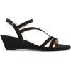 DREAM PAIRS Strappy Wrapped Dressy Wedge Sandals, Comfortable Ankle Strap Open Toe Evening Dress Wedding Dance Summer Shoes(Black-nubuck)