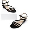 DREAM PAIRS Strappy Wrapped Dressy Wedge Sandals, Comfortable Ankle Strap Open Toe Evening Dress Wedding Dance Summer Shoes(Black-nubuck)