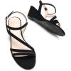 DREAM PAIRS Strappy Wrapped Dressy Wedge Sandals, Comfortable Ankle Strap Open Toe Evening Dress Wedding Dance Summer Shoes(Black-nubuck)