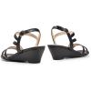 DREAM PAIRS Strappy Wrapped Dressy Wedge Sandals, Comfortable Ankle Strap Open Toe Evening Dress Wedding Dance Summer Shoes(Black-pu)
