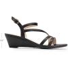 DREAM PAIRS Strappy Wrapped Dressy Wedge Sandals, Comfortable Ankle Strap Open Toe Evening Dress Wedding Dance Summer Shoes(Black-pu)