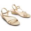 DREAM PAIRS Strappy Wrapped Dressy Wedge Sandals, Comfortable Ankle Strap Open Toe Evening Dress Wedding Dance Summer Shoes(Gold-glitter)