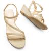DREAM PAIRS Strappy Wrapped Dressy Wedge Sandals, Comfortable Ankle Strap Open Toe Evening Dress Wedding Dance Summer Shoes(Gold-glitter)