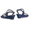 DREAM PAIRS Strappy Wrapped Dressy Wedge Sandals, Comfortable Ankle Strap Open Toe Evening Dress Wedding Dance Summer Shoes(Navy-suede)