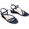 DREAM PAIRS Strappy Wrapped Dressy Wedge Sandals, Comfortable Ankle Strap Open Toe Evening Dress Wedding Dance Summer Shoes(Navy-suede)