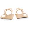DREAM PAIRS Strappy Wrapped Dressy Wedge Sandals, Comfortable Ankle Strap Open Toe Evening Dress Wedding Dance Summer Shoes(Nude-nubuck)