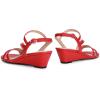 DREAM PAIRS Strappy Wrapped Dressy Wedge Sandals, Comfortable Ankle Strap Open Toe Evening Dress Wedding Dance Summer Shoes(Red-pu)