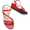 DREAM PAIRS Strappy Wrapped Dressy Wedge Sandals, Comfortable Ankle Strap Open Toe Evening Dress Wedding Dance Summer Shoes(Red-pu)