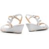DREAM PAIRS Strappy Wrapped Dressy Wedge Sandals, Comfortable Ankle Strap Open Toe Evening Dress Wedding Dance Summer Shoes(Silver-glitter)