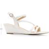 DREAM PAIRS Strappy Wrapped Dressy Wedge Sandals, Comfortable Ankle Strap Open Toe Evening Dress Wedding Dance Summer Shoes(White-pu)
