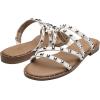 DREAM PAIRS Women’s Clear Studded Rhinestone Slide Sandals Slip on Open Toe Cute Flat Sandals for Summer(White/Pu/Rivet)