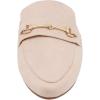 DREAM PAIRS Women’s Flat Mules Buckle Pointed Toe Backless Slip on Slides Loafer Shoes(Beige/Suede)