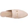 DREAM PAIRS Women’s Flat Mules Buckle Pointed Toe Backless Slip on Slides Loafer Shoes(Beige/Suede)