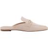 DREAM PAIRS Women’s Flat Mules Buckle Pointed Toe Backless Slip on Slides Loafer Shoes(Beige/Suede)