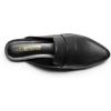 DREAM PAIRS Women’s Flat Mules Buckle Pointed Toe Backless Slip on Slides Loafer Shoes(Black)