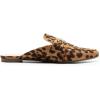 DREAM PAIRS Women’s Flat Mules Buckle Pointed Toe Backless Slip on Slides Loafer Shoes(Leopard-suede)