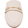 DREAM PAIRS Women’s Flat Mules Buckle Pointed Toe Backless Slip on Slides Loafer Shoes(White/Pu)