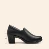 DREAM PAIRS Women’s Low Chunky Block Heels Pumps Comfortable Slip-on Heeled Loafers Dress Work Shoes for Office Business LOLA(Black)