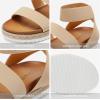 DREAM PAIRS Women’s Open Toe Ankle Strap Espadrille Flatform Platform Wedge Sandals(Nude)