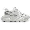 DREAM PAIRS Women’s Platform Chunky Fashion Sneakers Jaxon Walking Lace-Up Comfortable Dad Sneakers Workout Sport Work Casual Tennis Shoes(White-silver Glitter)