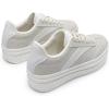 DREAM PAIRS Women’s Platform Sneakers Walking Val Tennis Lace-Up Comfortable Casual Fashion Sneakers Shoes.(Beige)