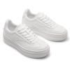 DREAM PAIRS Women’s Platform Sneakers Walking Val Tennis Lace-Up Comfortable Casual Fashion Sneakers Shoes.(White)