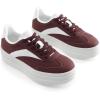 DREAM PAIRS Women’s Platform Sneakers Walking Val Tennis Lace-Up Comfortable Casual Fashion Sneakers Shoes.(Wine Red)