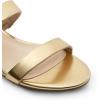 DREAM PAIRS Women’s Slides Heels Slip On Low Block Sandals Two Strap Open Round Toe Chunky Casual Summer Mules Shoes(Gold)