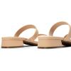DREAM PAIRS Women’s Slides Heels Slip On Low Block Sandals Two Strap Open Round Toe Chunky Casual Summer Mules Shoes(Nude-nubuck)