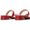 DREAM PAIRS Women’s Slides Heels Slip On Low Block Sandals Two Strap Open Round Toe Chunky Casual Summer Mules Shoes(Red)