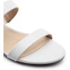 DREAM PAIRS Women’s Slides Heels Slip On Low Block Sandals Two Strap Open Round Toe Chunky Casual Summer Mules Shoes(White)