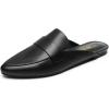 DREAM PAIRS Women’s Flat Mules Buckle Pointed Toe Backless Slip on Slides Loafer Shoes(Black)