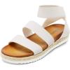 DREAM PAIRS Women’s Open Toe Ankle Strap Espadrille Flatform Platform Wedge Sandals(White)
