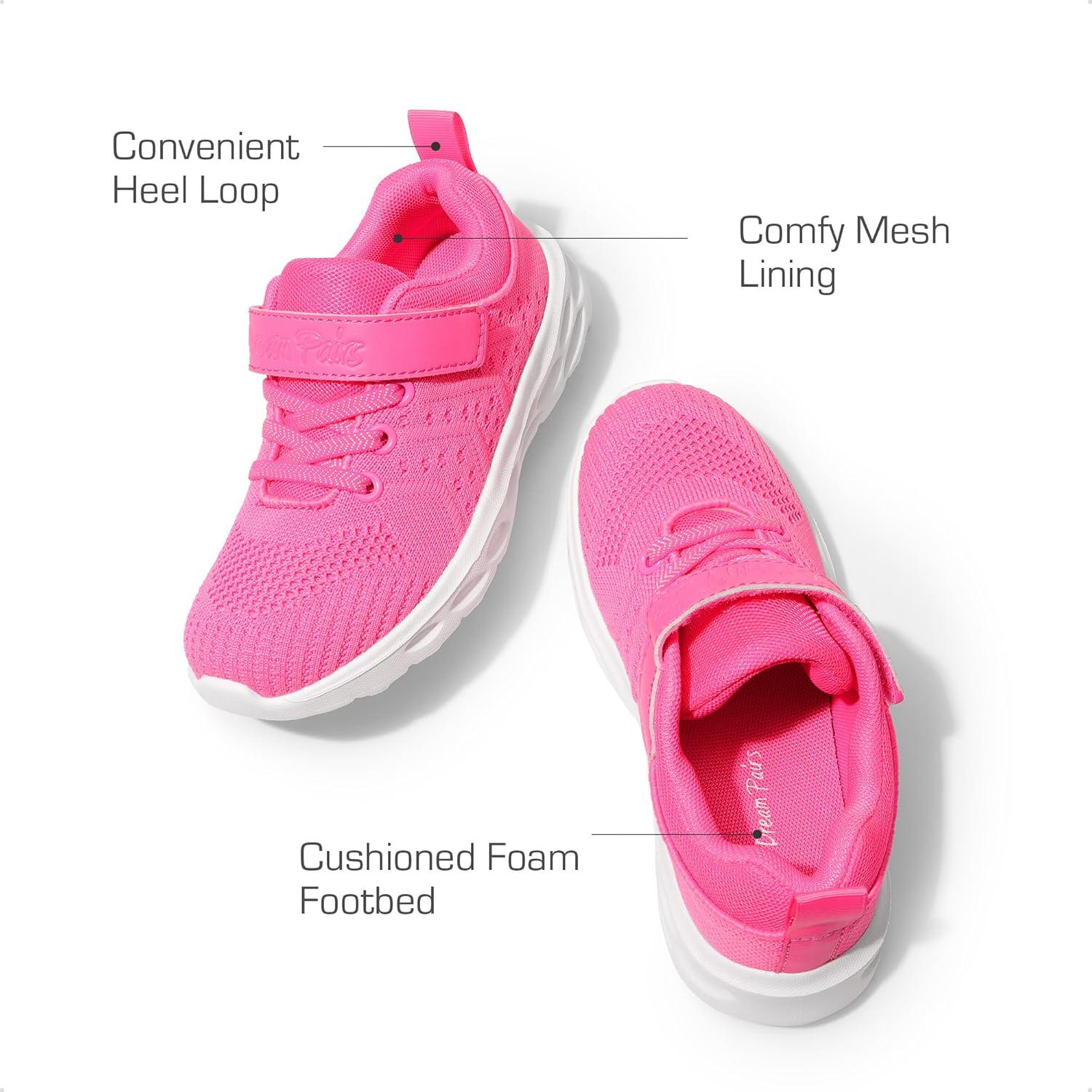 imageDREAM PAIRS Boys Girls Shoes Kids Tennis Footwear EZOns GoGetters Running Athletic School Sneakers for LittleBig KidHot Pink