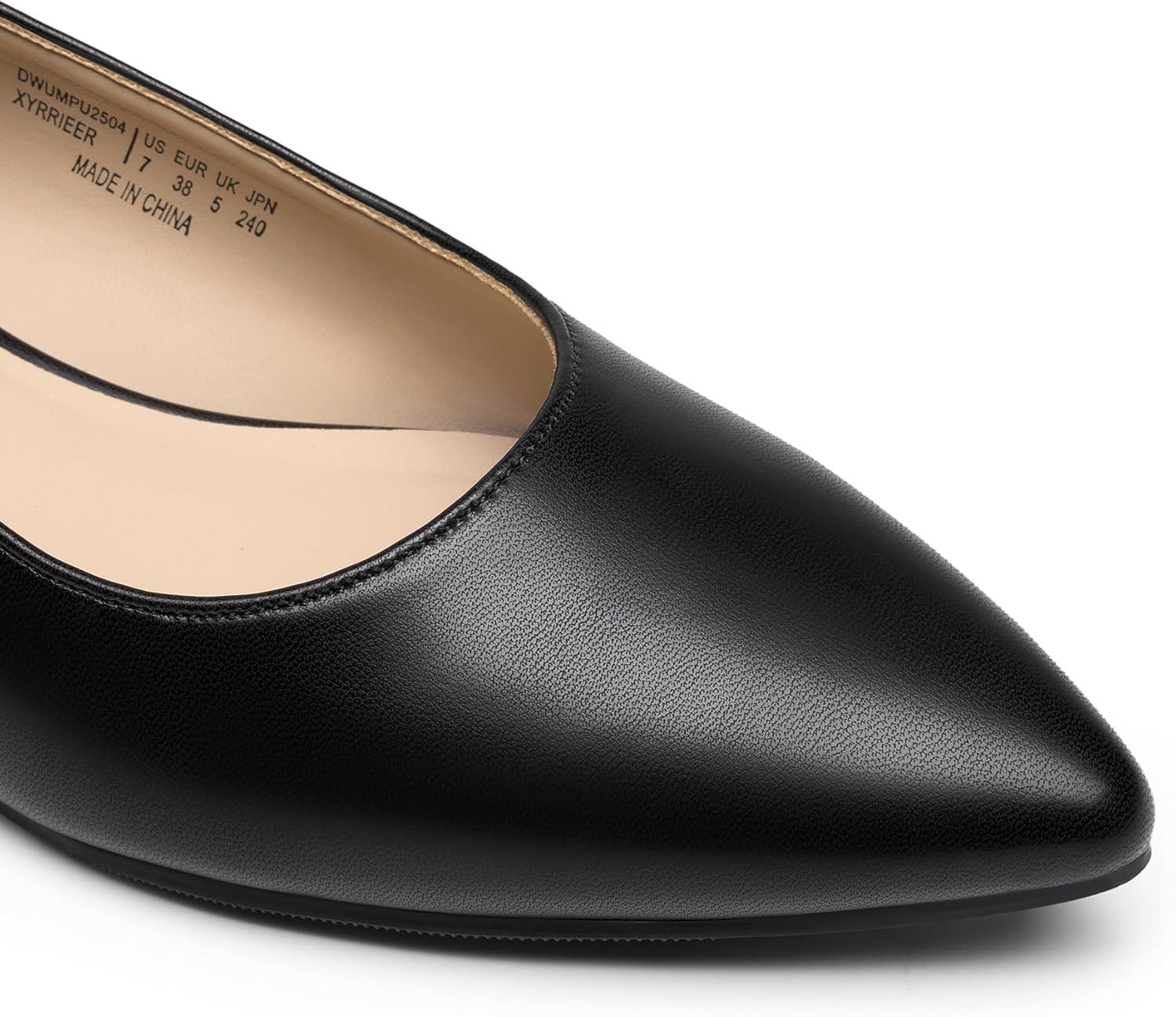 imageDREAM PAIRS Kitten Slingback Low Block Heels for Women Pointed Closed Toe Business Dress Shoes Wedding Party Comfortable Pumps ShoesBlack