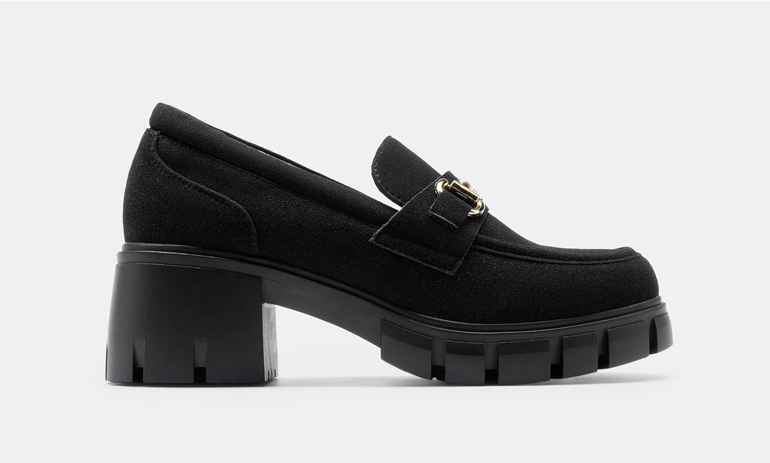 imageDREAM PAIRS Loafers for Women Platform Chunky Loafers Slip On Casual ShoesAll Black