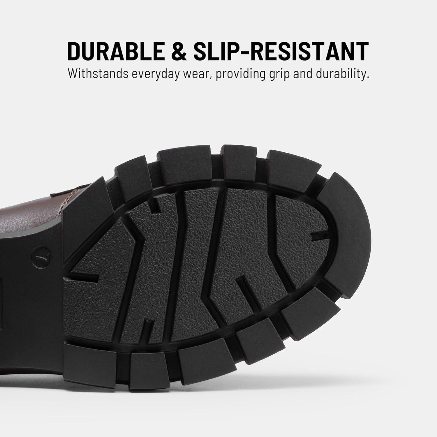 imageDREAM PAIRS Loafers for Women Platform Chunky Loafers Slip On Casual ShoesBrown