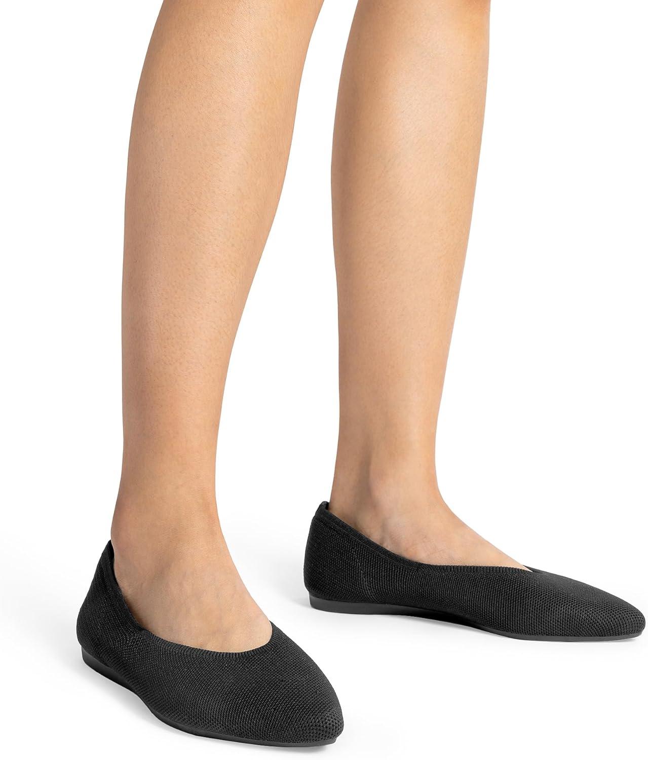 imageDREAM PAIRS Pointed Toe Flats for Women Comfortable Dressy Knit Ballet Flats with Arch Support Womens Dress Shoes for Work Office Business Casual TravelBlack