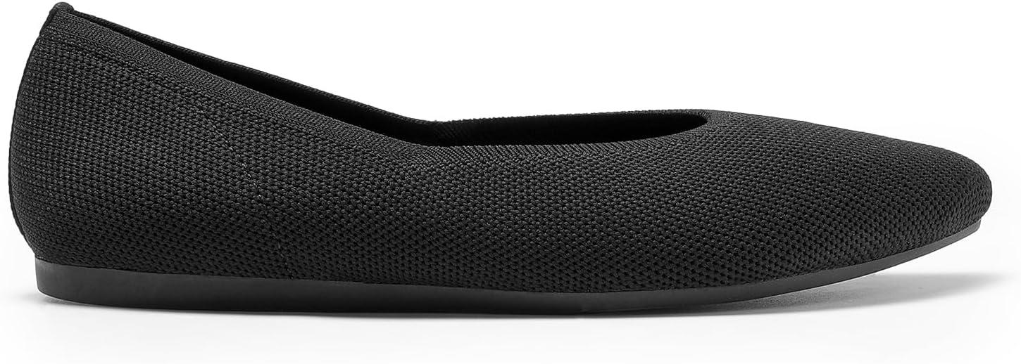 imageDREAM PAIRS Pointed Toe Flats for Women Comfortable Dressy Knit Ballet Flats with Arch Support Womens Dress Shoes for Work Office Business Casual TravelBlack