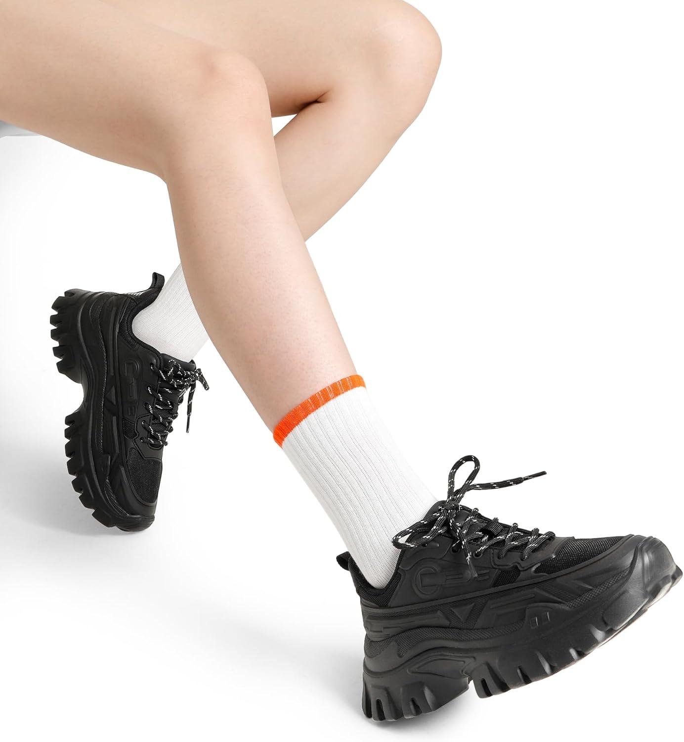 imageDREAM PAIRS Women Chunky Fashion Sneakers Platform Bold LaceUp Comfortable SneakersBlackbold