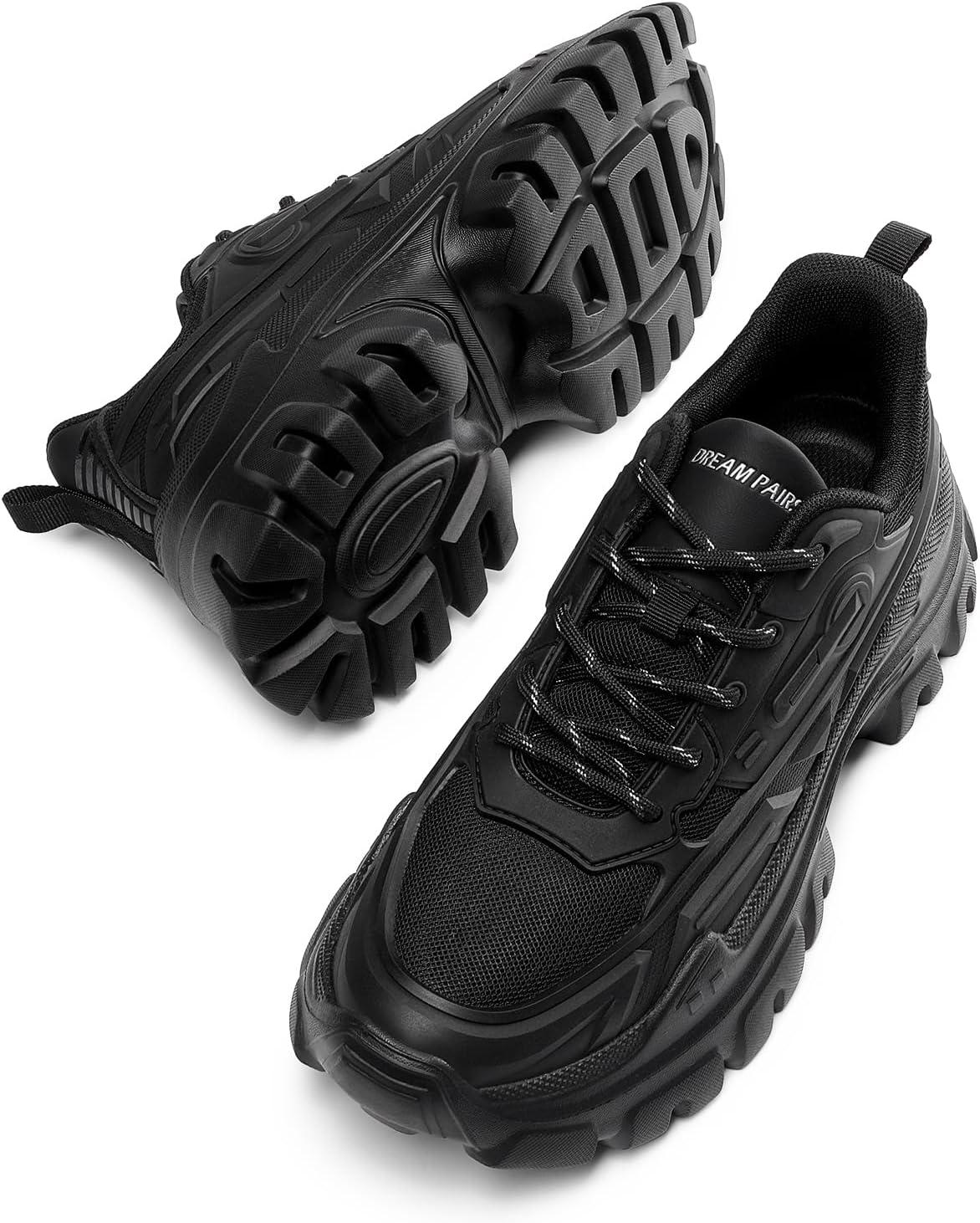 imageDREAM PAIRS Women Chunky Fashion Sneakers Platform Bold LaceUp Comfortable SneakersBlackbold