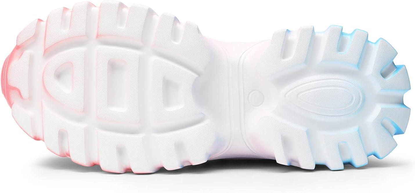 imageDREAM PAIRS Women Chunky Fashion Sneakers Platform Bold LaceUp Comfortable SneakersRainbowbold