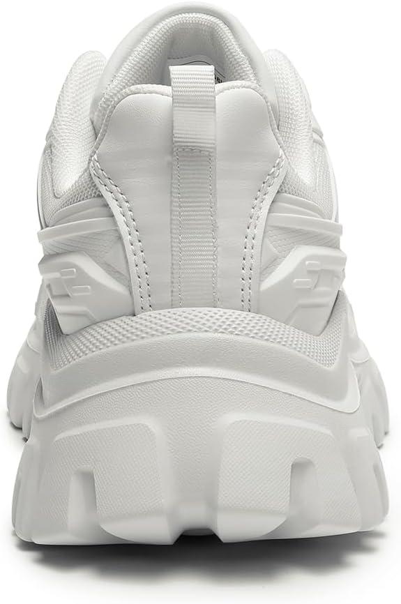 imageDREAM PAIRS Women Chunky Fashion Sneakers Platform Bold LaceUp Comfortable SneakersWhitebold