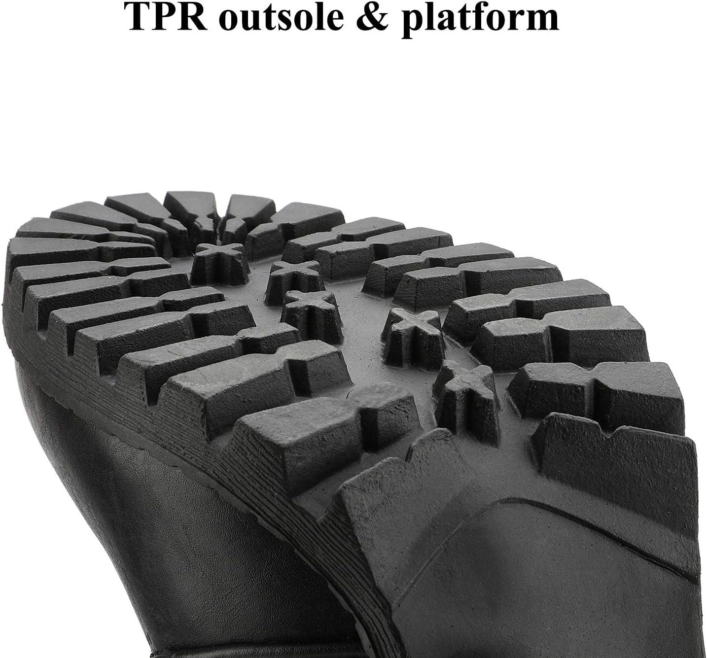 imageDREAM PAIRS Womens Combat Ankle Boots Chunky Heel Lace up Fashion Heeled BootiesBlack