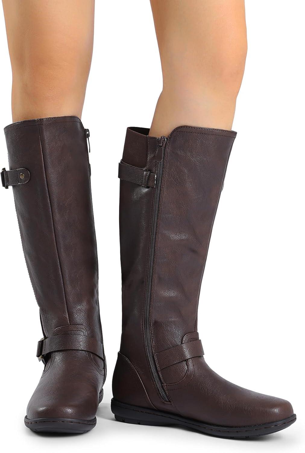 imageDREAM PAIRS Womens Faux FurLined Knee High Winter Boots Fall Tall BootsBrown