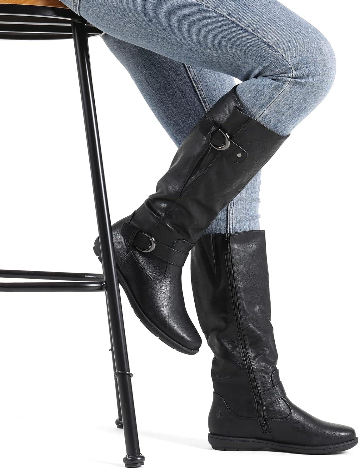 imageDREAM PAIRS Womens Faux FurLined Knee High Winter Boots Fall Tall BootsClassic Black